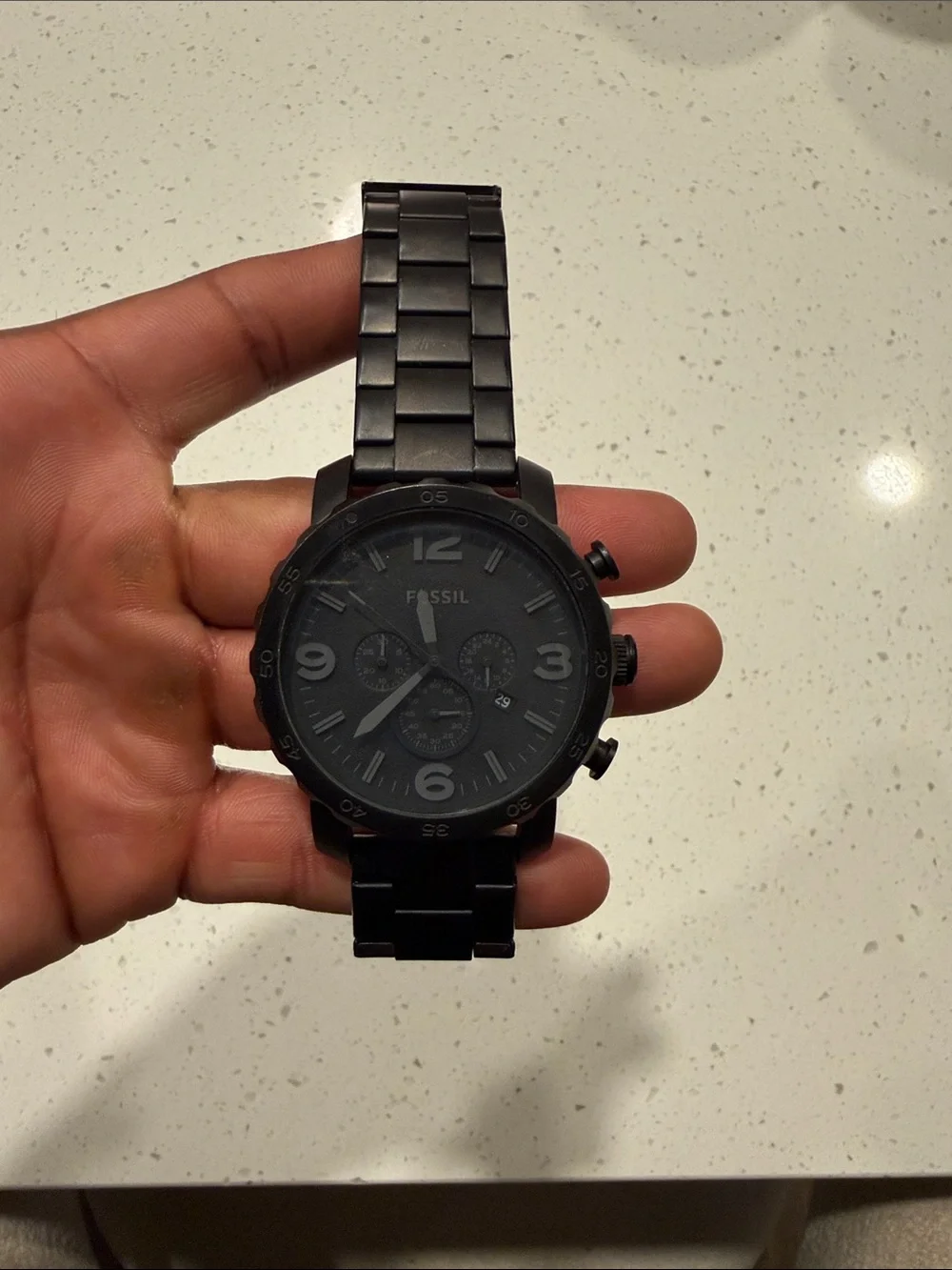 Fossil Black Stainless Steel Chronograph Watch